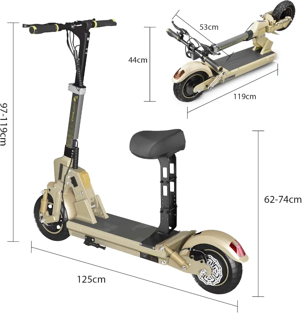 Scooter Honeywhale C1 PRO con asiento