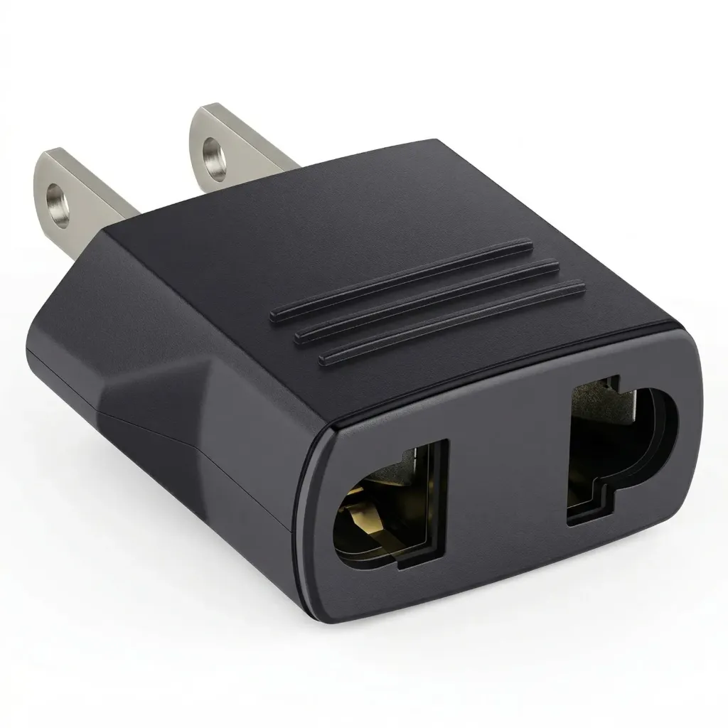 [122389] Clavija Adaptador Europeo a Americano Negro