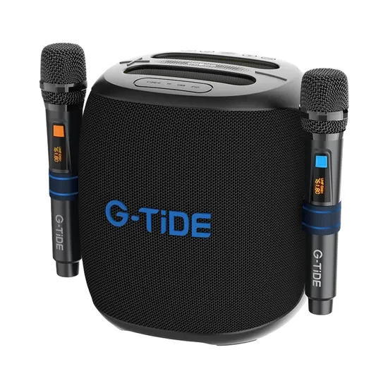 [124555] BOCINA G-TIDE THUNDERBASS CON 2 MICROFONOS SERIE (Negro)