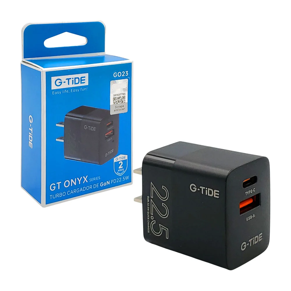 Cargador cubo G-TIDE GO23 PD 22.5W Salida Tipo C-USB