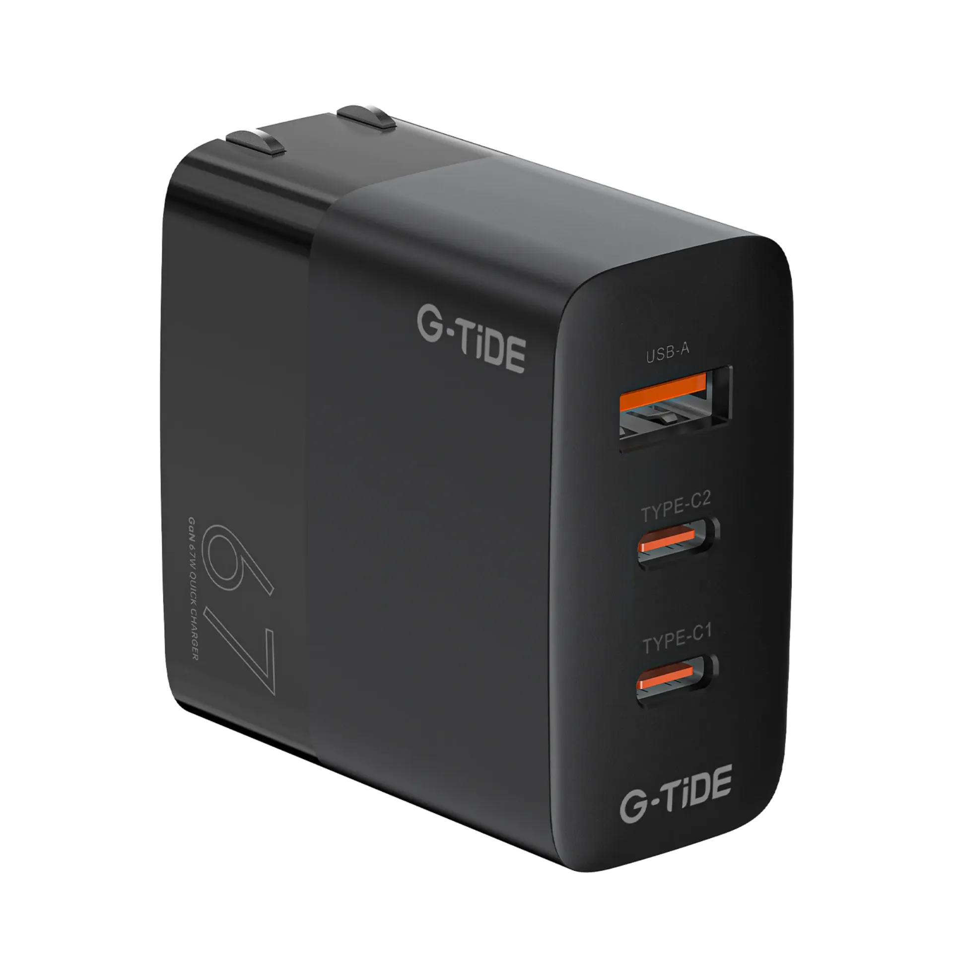 [130215] CARGADOR CUBO G-TIDE GO67 PD 67W SALIDA USB-2 TIPO C SERIE (Negro)