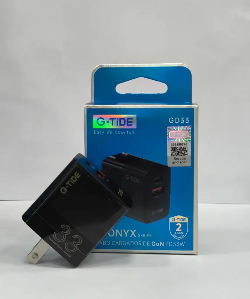 [130215] Cargador cubo G-TIDE GO67 PD 67W Salida USB-2 TIPO C (Negro)