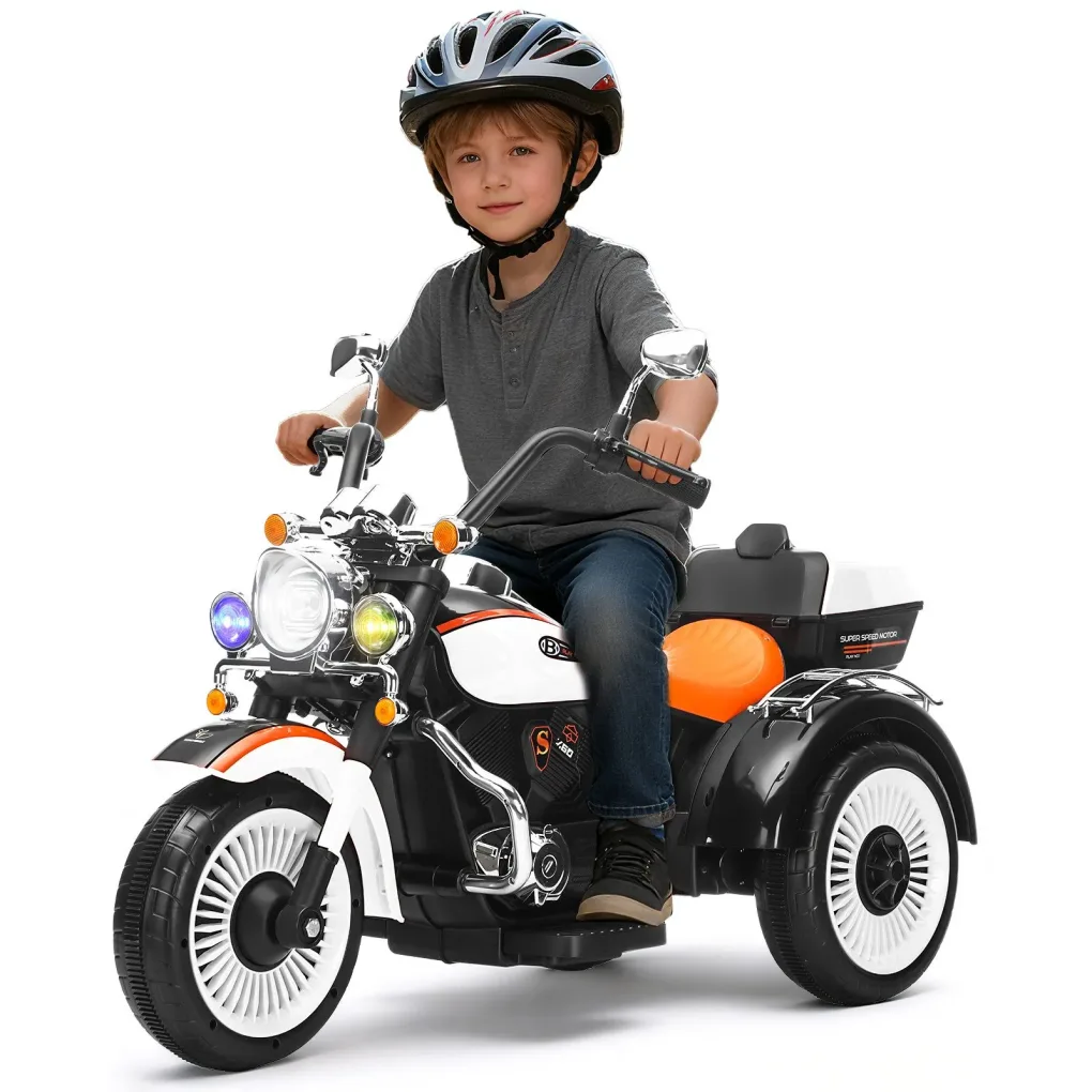 MiniMoto Montable Infantible Honey whale BDQ-6388  (Blanco)