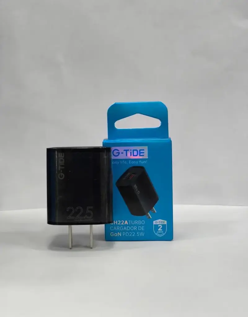 [130213] Cargador cubo G-TIDE CH22A PD 22.5W Salida Tipo USB-A (Negro)