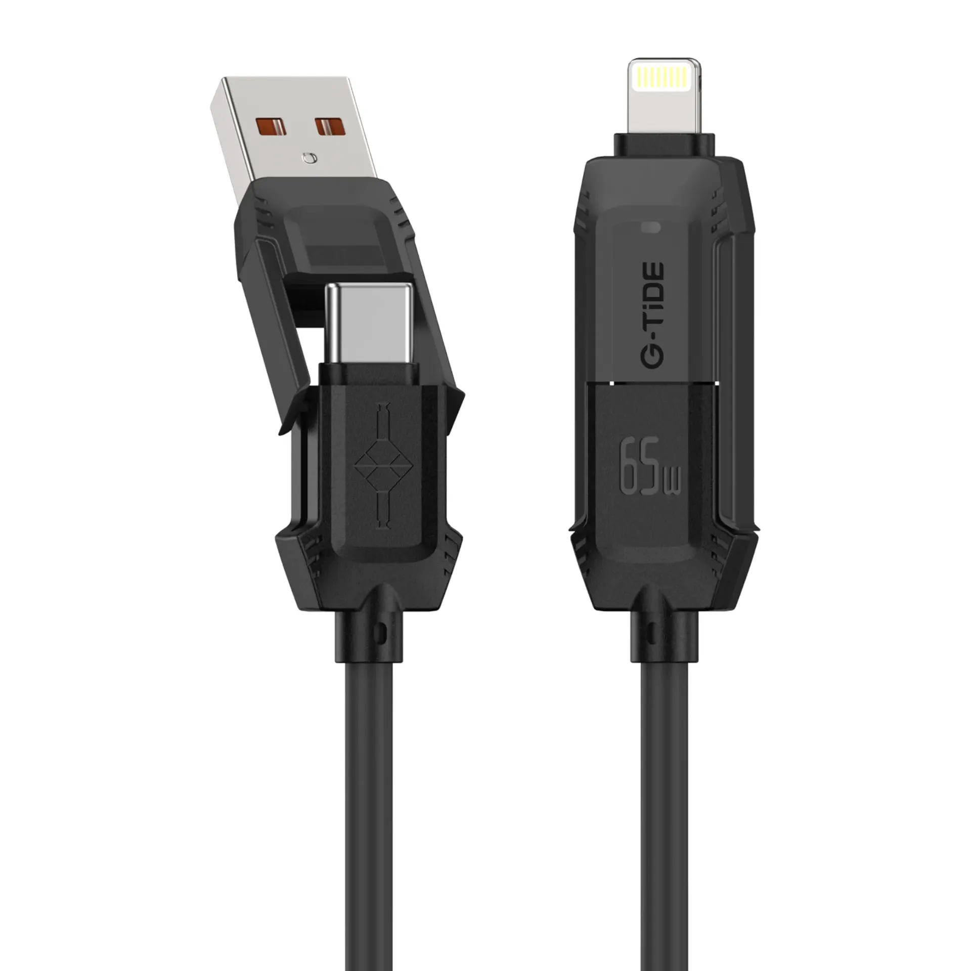 [130199] G-TIDE CABLE PC155-3 VIDA COLORIDA 4 EN 1 1.5M (Negro)