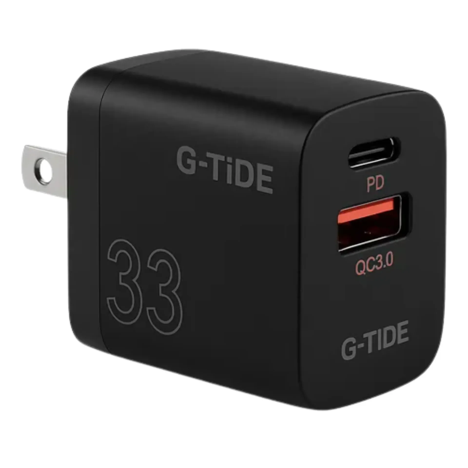 [123490] CARGADOR CUBO G-TIDE GO33 PD 33W SALIDA USB-A TIPO C (Negro)