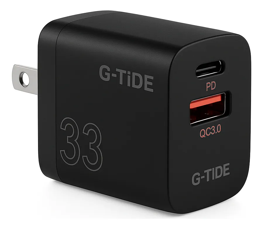 Cargador Cubo G-TIDE GO33 PD 33W Salida USB-A TIPO C (Negro)