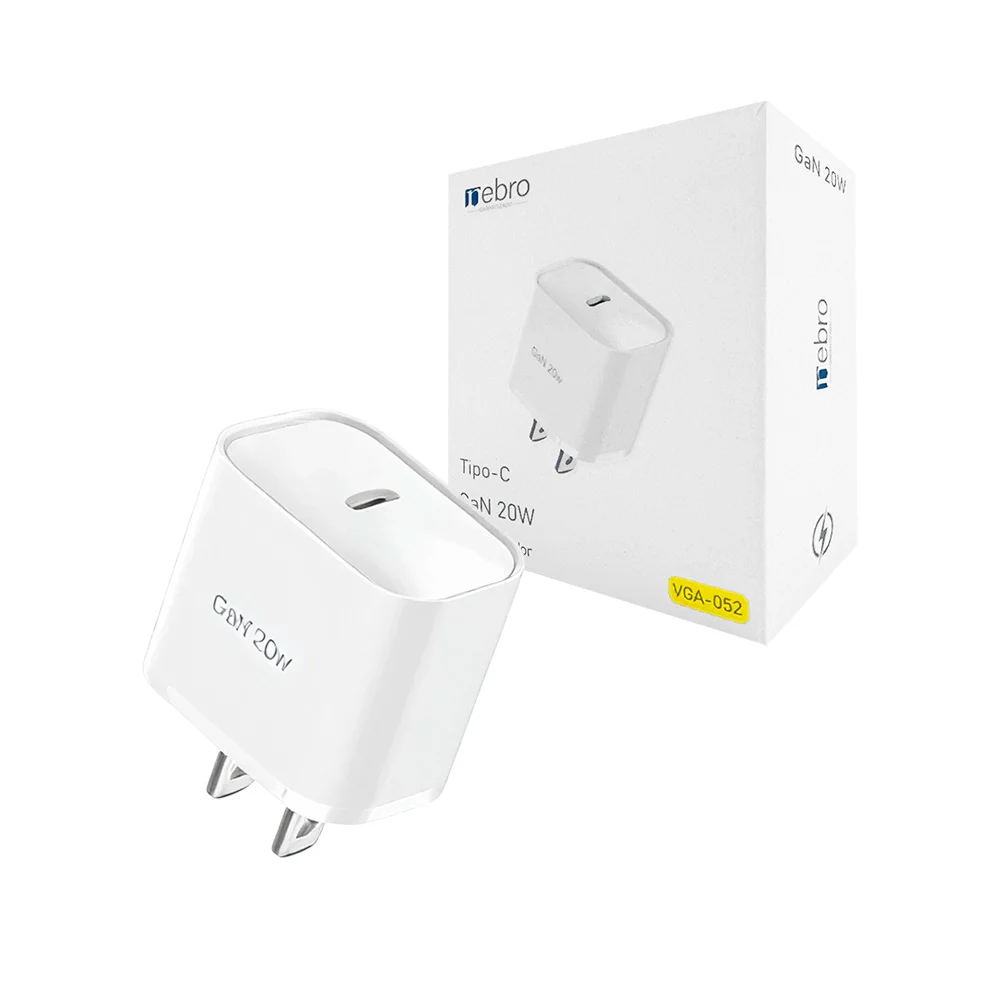 [119627] CARGADOR NEBRO VGA-052 CUBO GAN MINI 20W SIN CABLE (Blanco)