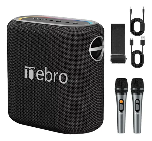 BOCINA INALAMBRICA NEBRO WG-080 4000MAH 40W RGB CON MICROFONO