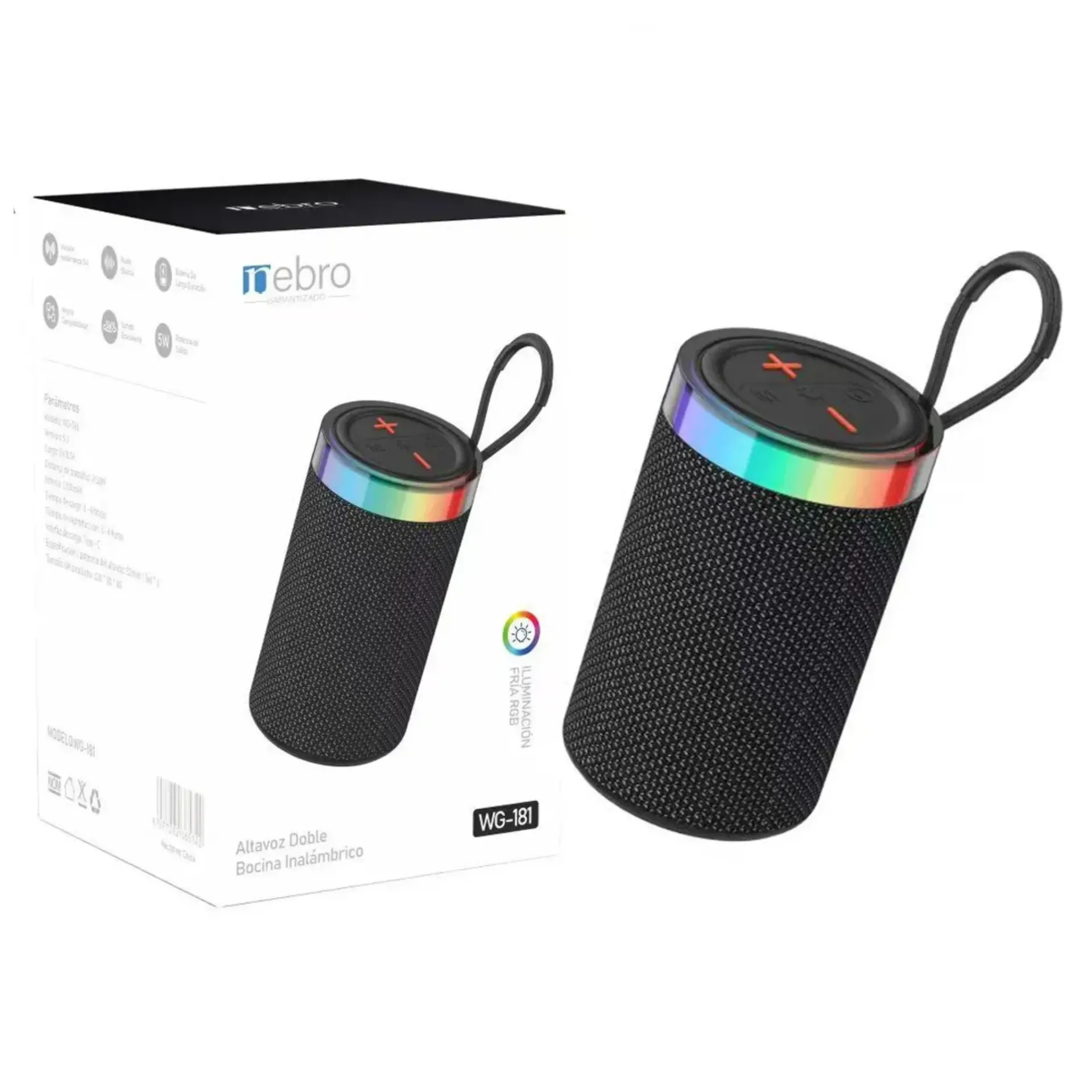 BOCINA NEBRO WG-181 RGB 5W