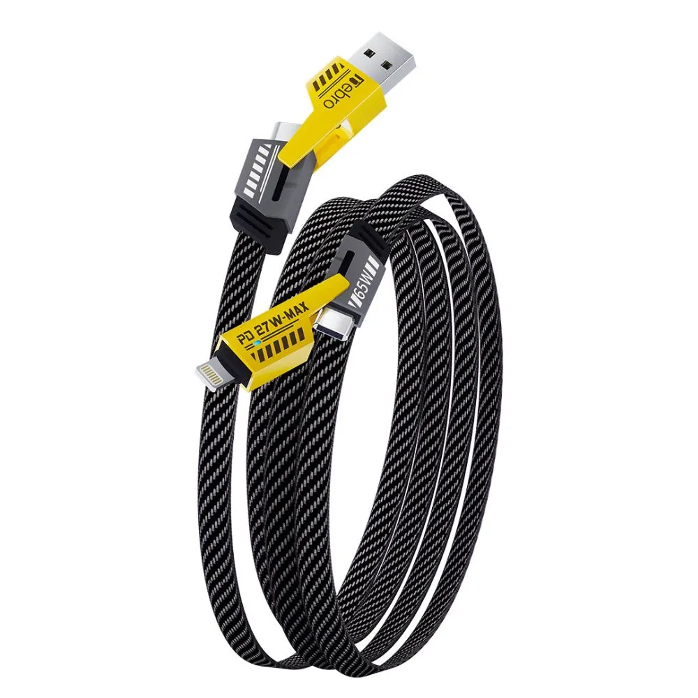 [118422] CABLE NEBRO WD-038 DATOS METALICO 4 EN 1 (Negro)