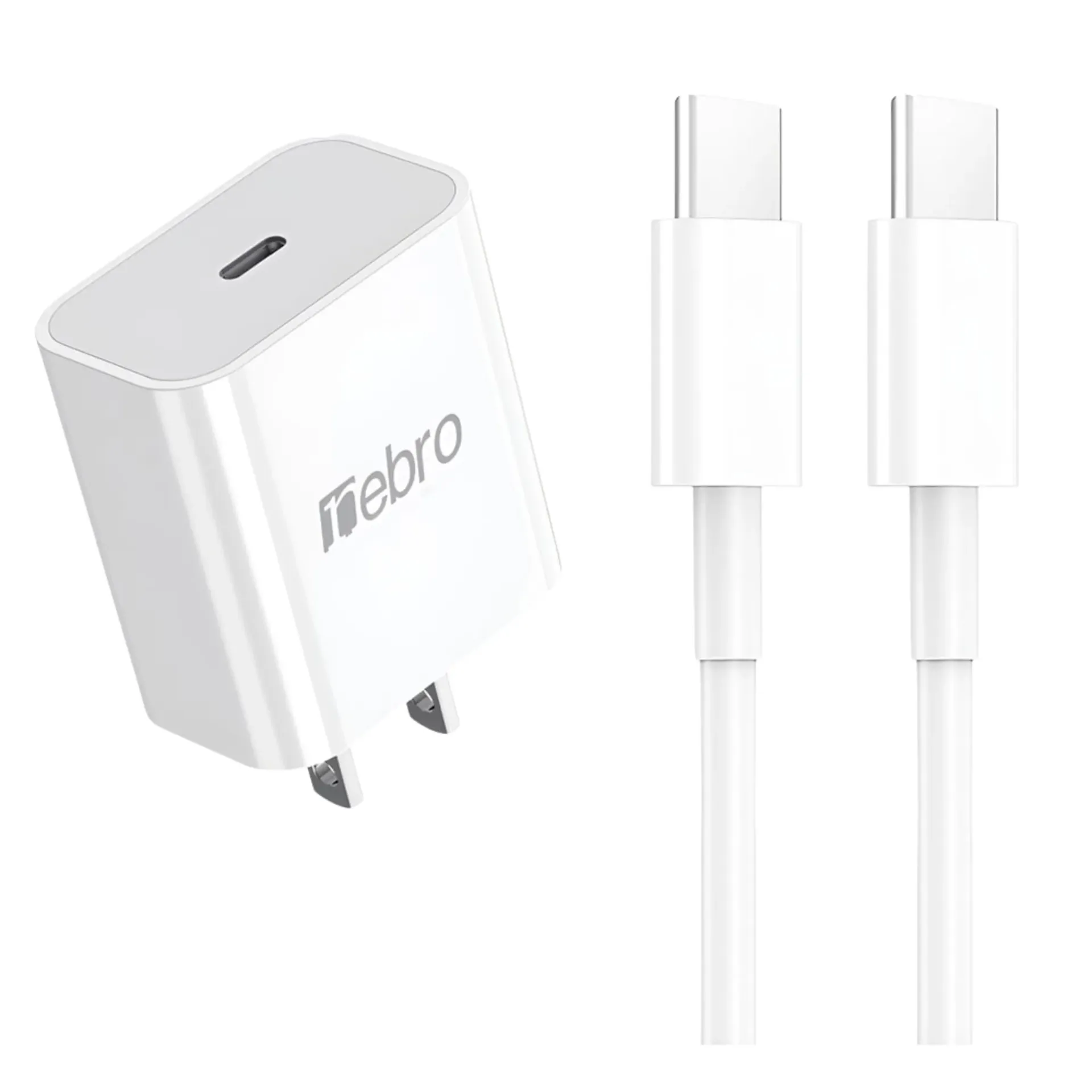 [118569] CARGADOR NEBRO VGA-001 COMBO TIPO C CON CABLE 1M 20W (Blanco)