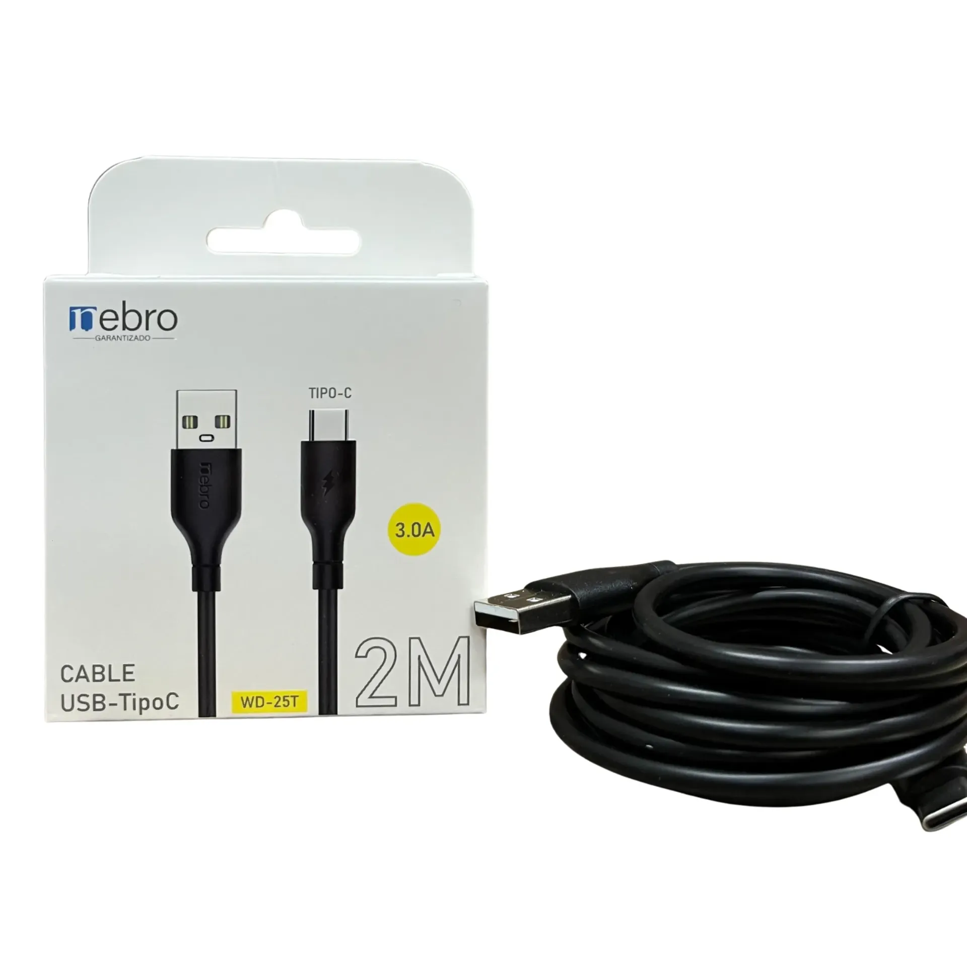 CABLE NEBRO WD-25T USB-TIPO-C 3.0A 2M