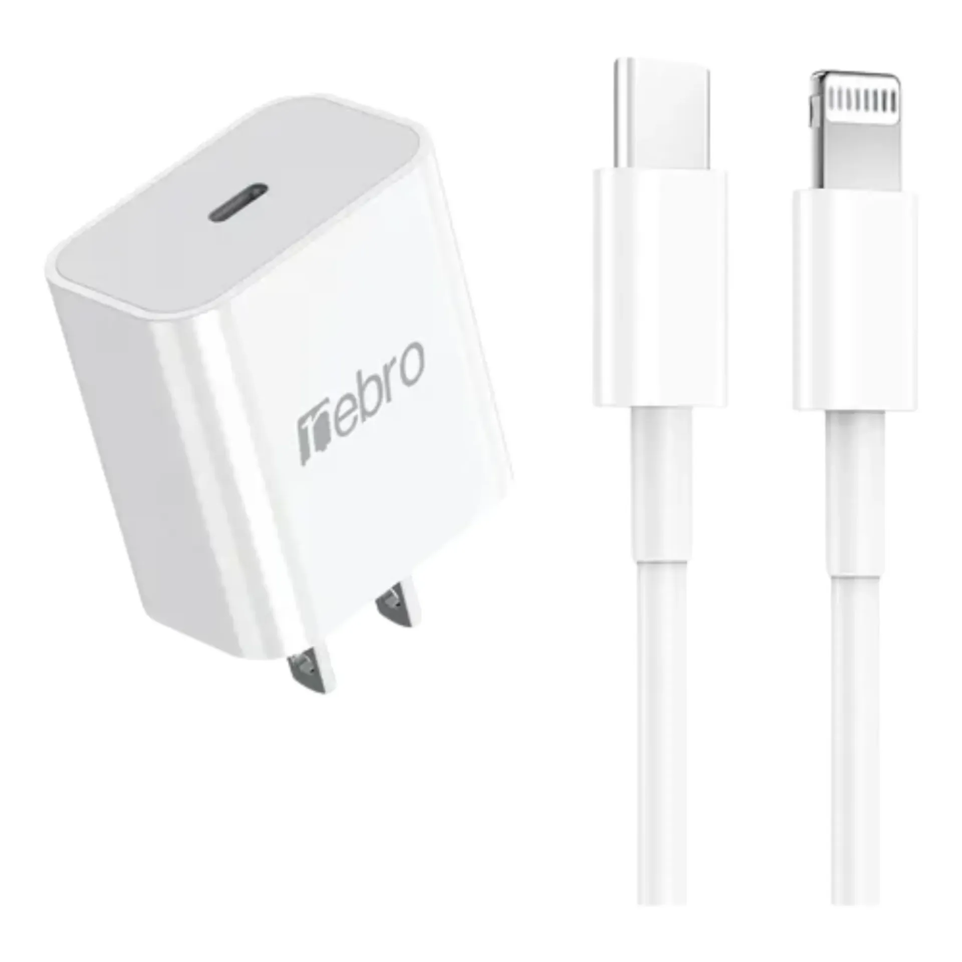 [130559] CARGADOR NEBRO VGA-002 COMBO TIPO C- LIGHTNING CON CABLE 1M NEBRO 20W (Blanco)