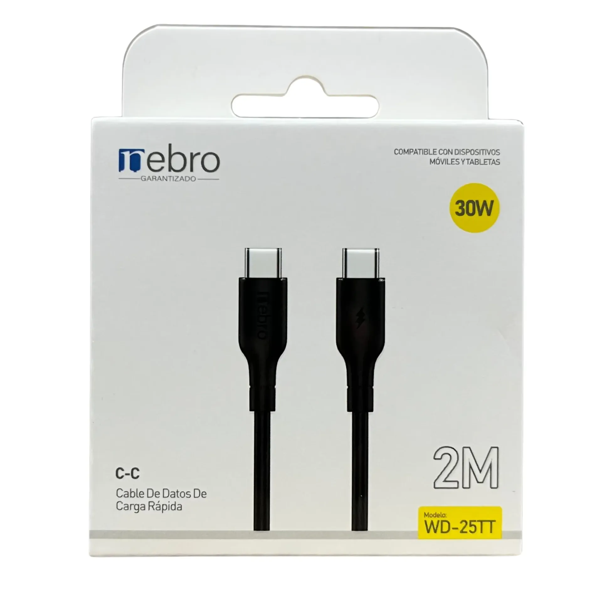 [109741] CABLE NEBRO WD-25TT TIPO-C-TIPO-C 2M 30W (Negro)