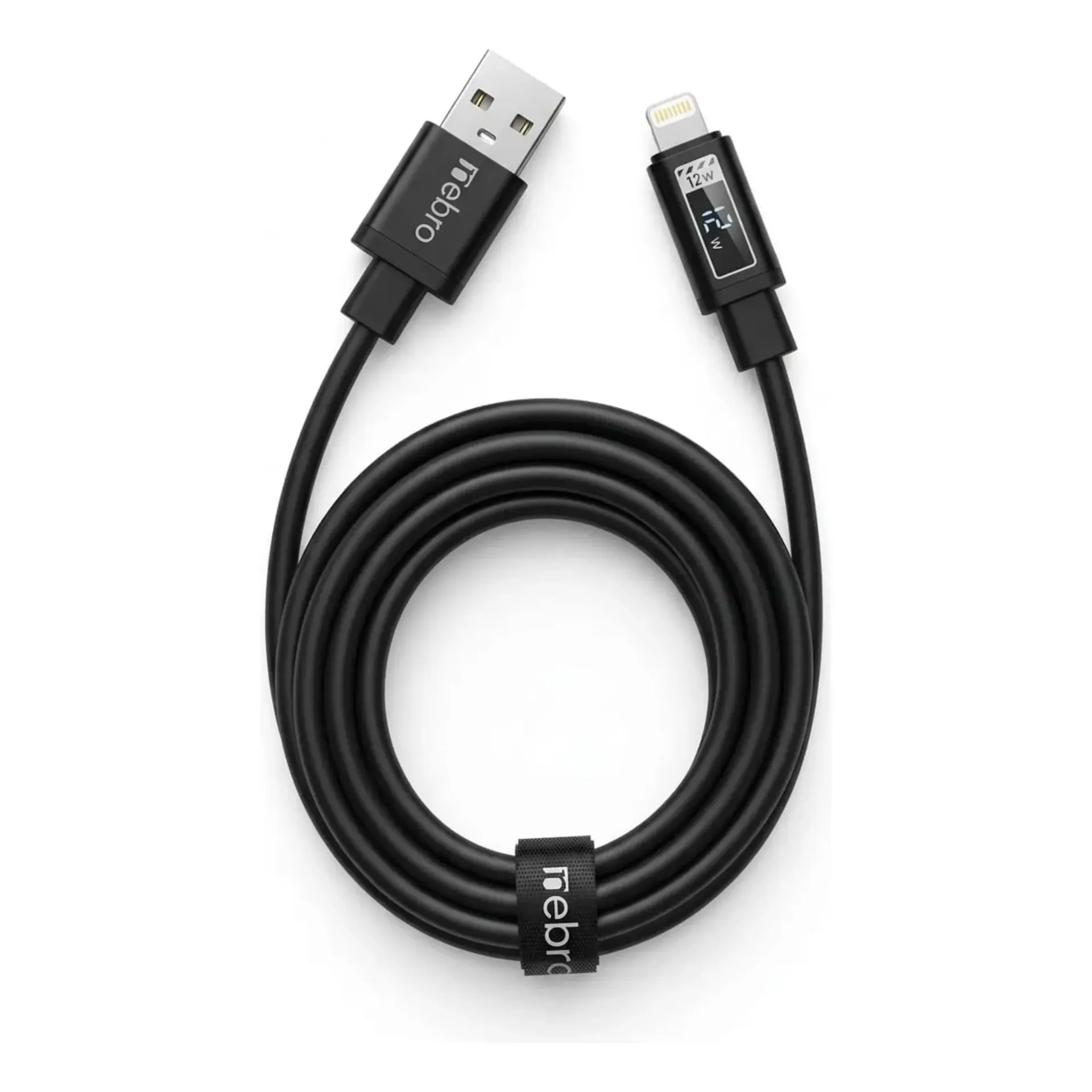 [131177] CABLE NEBRO WD-302L DATOS DE CARGA RAPIDA DE PVC USB-A A IPHONE 12W 1.2M (Negro)