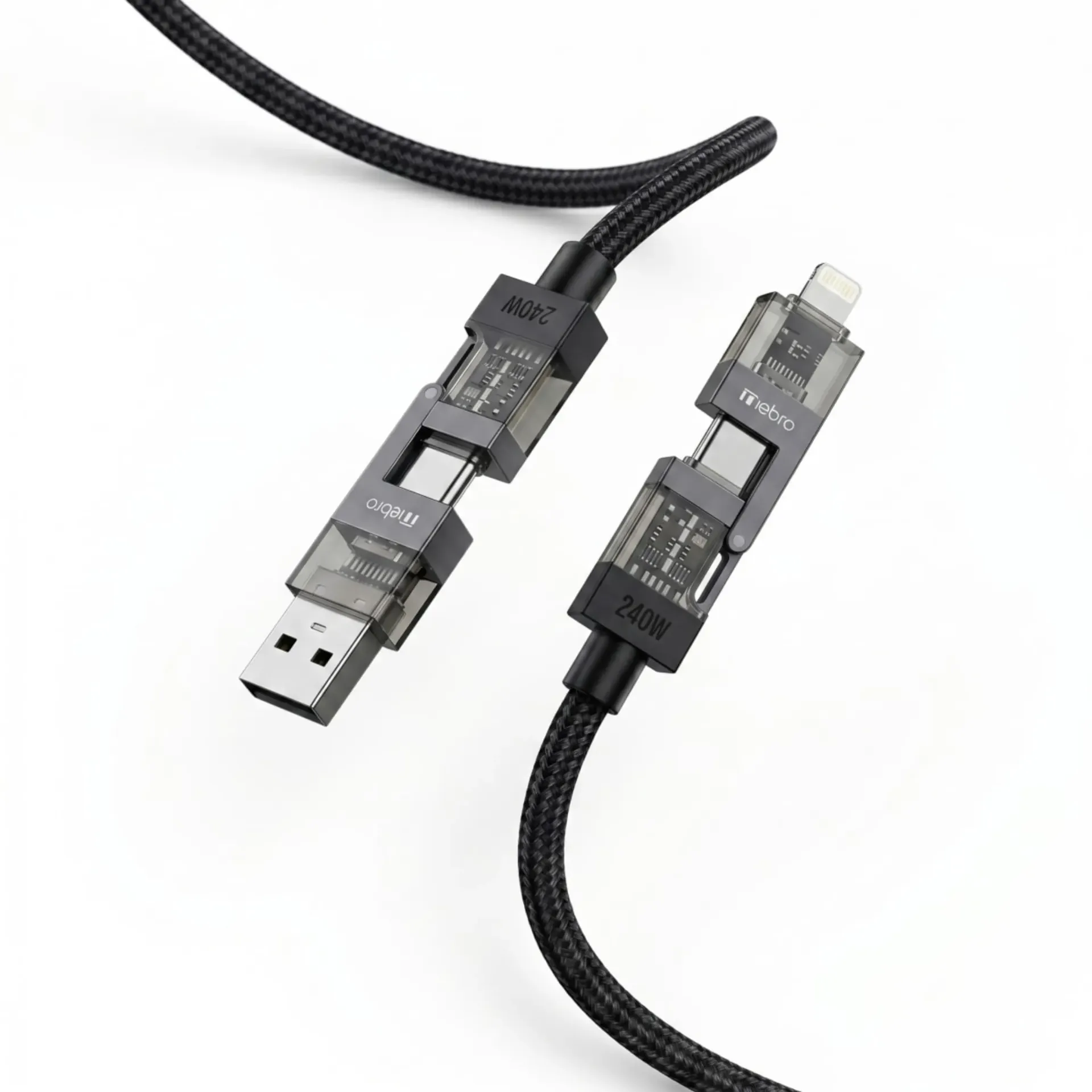 [131042] CABLE NEBRO WD-310 DATOS 4 EN 1 240W 1.2M (Negro)