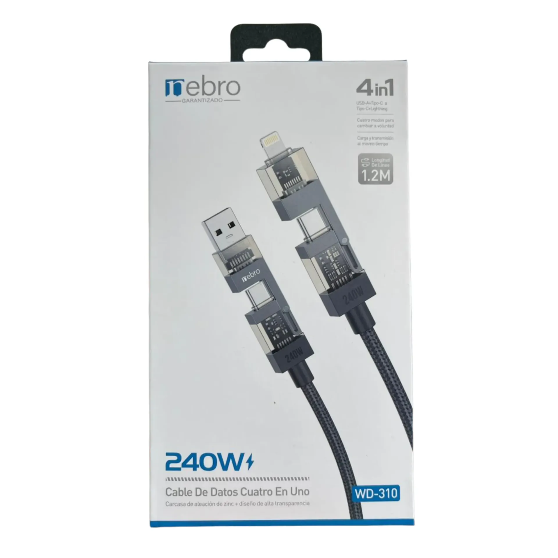 CABLE NEBRO WD-310 DATOS 4 EN 1 240W 1.2M