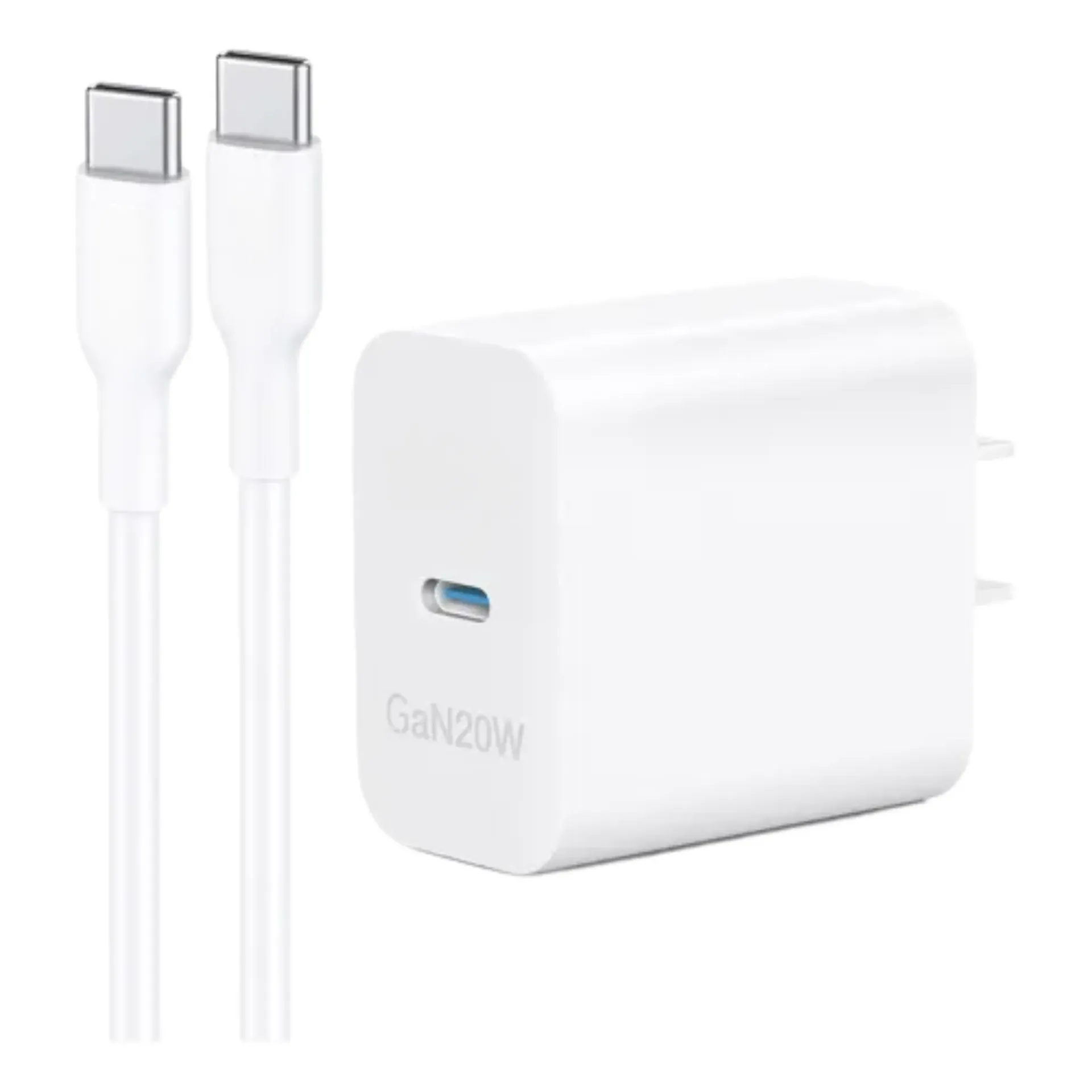 CARGADOR NEBRO COMBO VGA-052T TIPO-C GAN 20W + CABLE TIPO-C A TIPO-C 1M