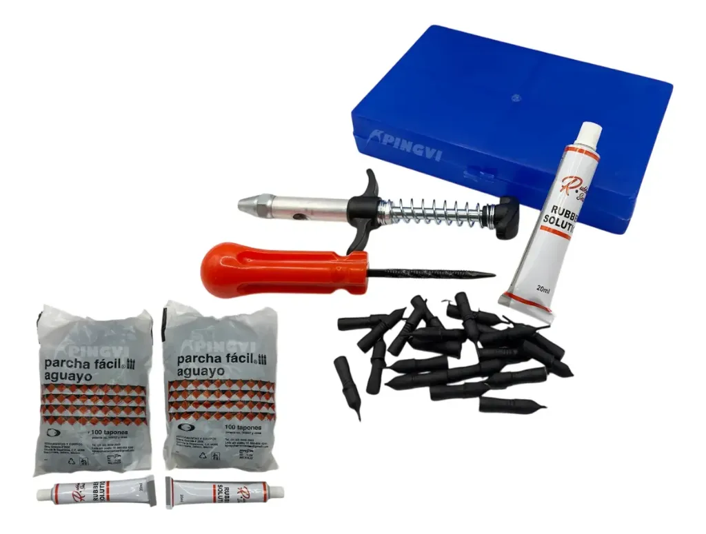 [10001632] KIT DE INYECCION PARCHADO LLANTAS+200PARCHES TAPON+2 TUBOF