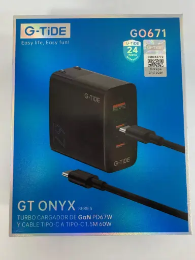 Cargador G-TIDE GO671 combo PD 67W CABLE 1.5M TIPO C A C