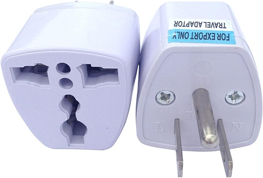 [120665] Clavija Adaptador Asiatico a Americano Blanco